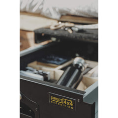 Modular and Stackable Carpeted Top Single Drawer Storage Unit with Work Tray