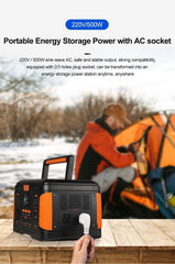 Outdoor Portable Power Station + Folding Solar Charging Panel BUNDLE