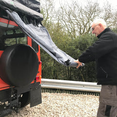 Overland Expedition Fold-Out Shower Privacy Curtain Side Box in Granite Grey