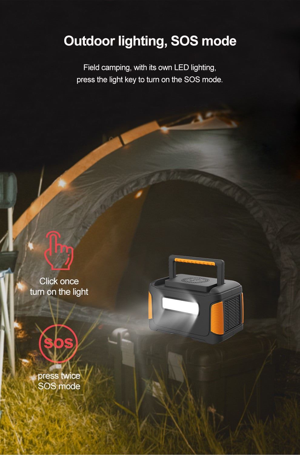 Outdoor Portable Power Station + Folding Solar Charging Panel BUNDLE
