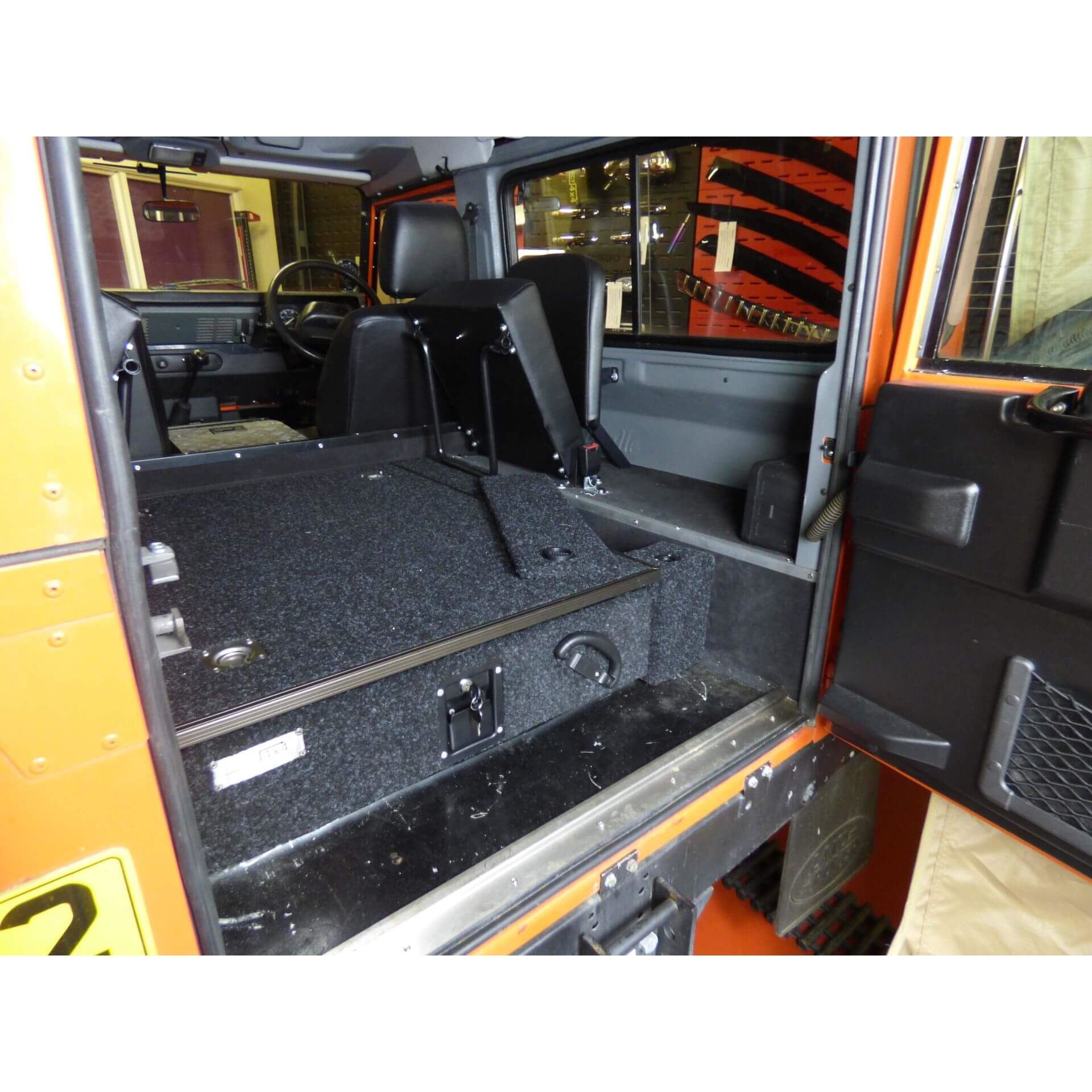 Fixed Carpet Top Single Drawer + Side Wing Kit for Land Rover Defender 90 71-16
