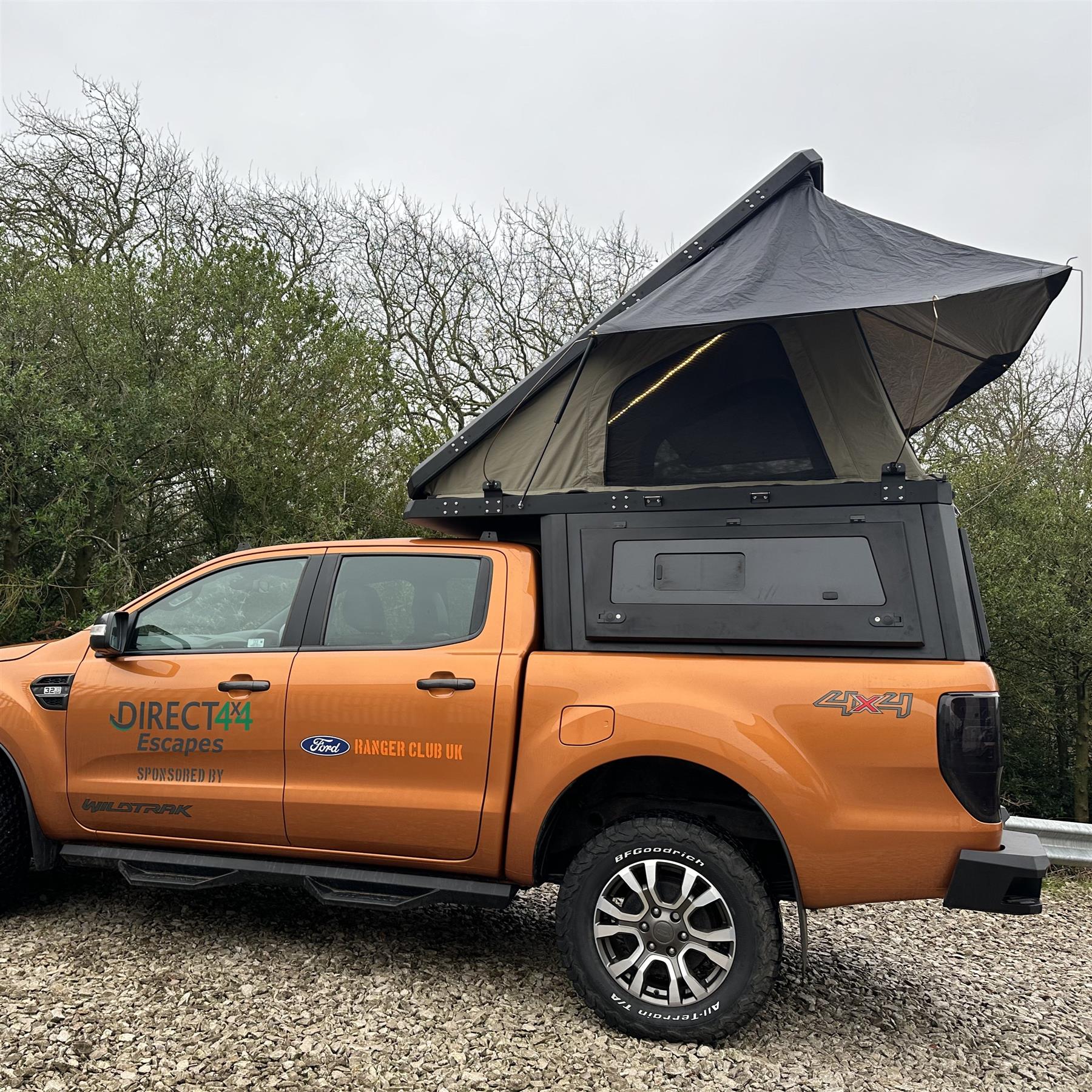 Overland Aluminium Canopy with Clamshell Roof Tent for the Ford Ranger 2012-2022