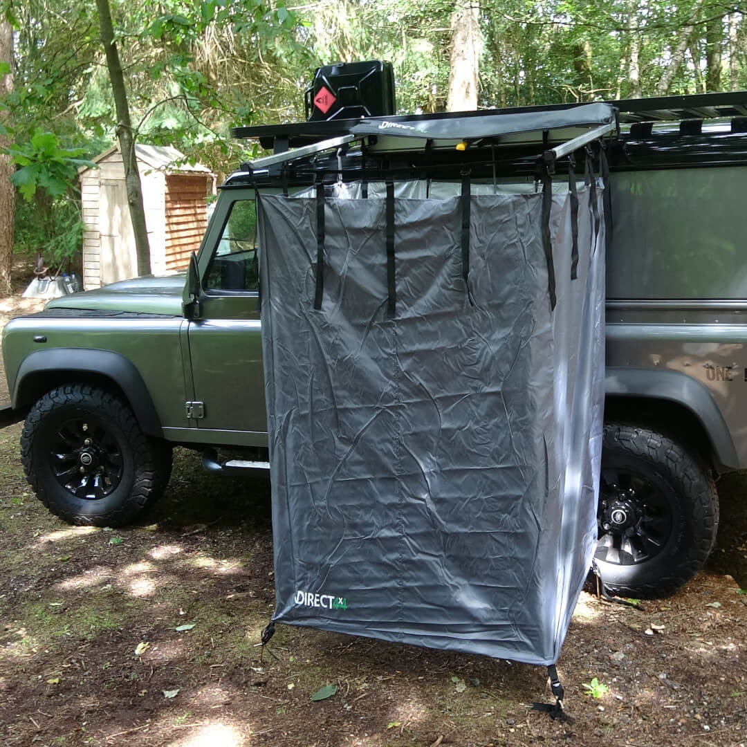 Overland Expedition Fold-Out Shower Privacy Curtain Side Box in Granite Grey