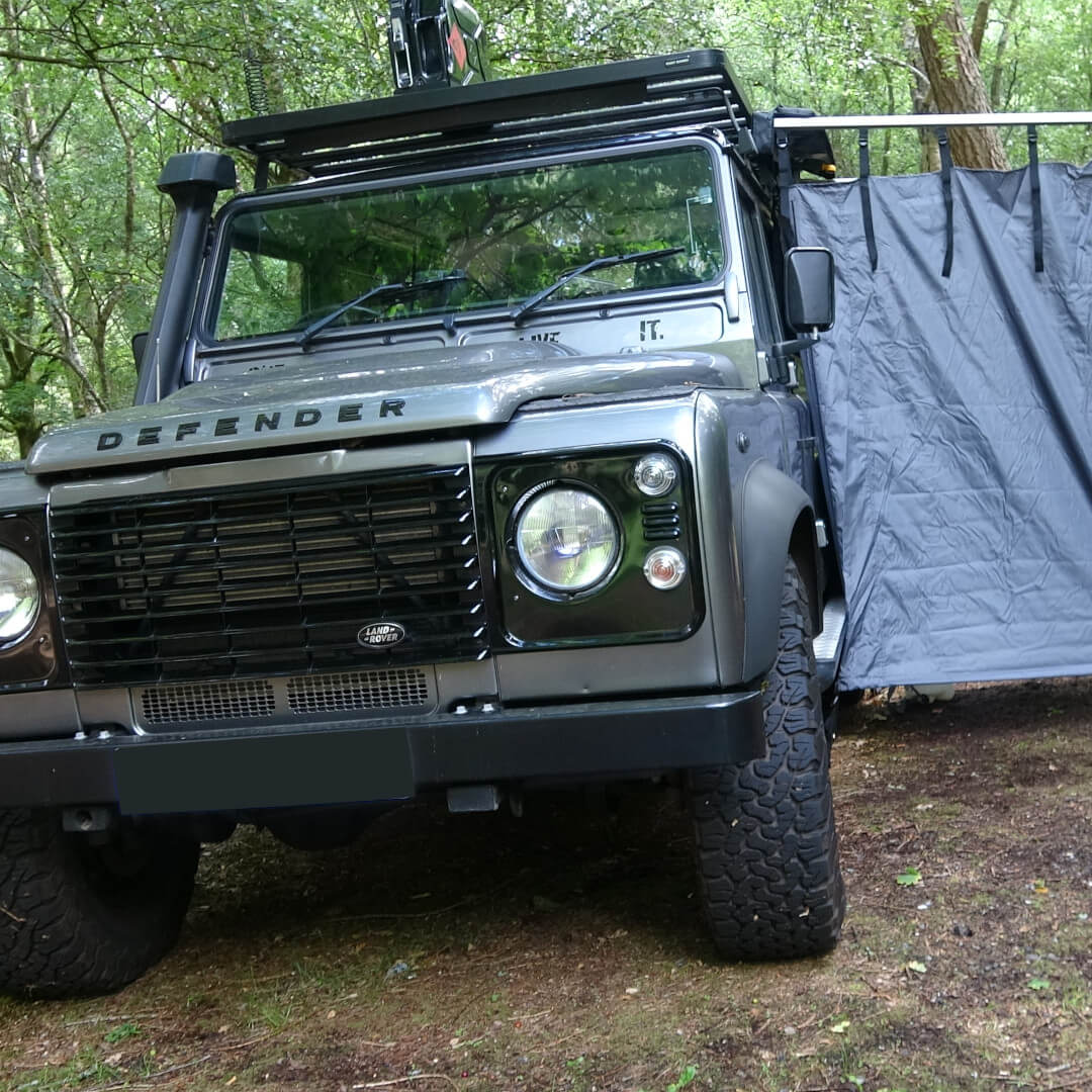 Overland Expedition Fold-Out Shower Privacy Curtain Side Box in Granite Grey
